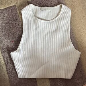 Babaton Cream Ribbed Tank Top